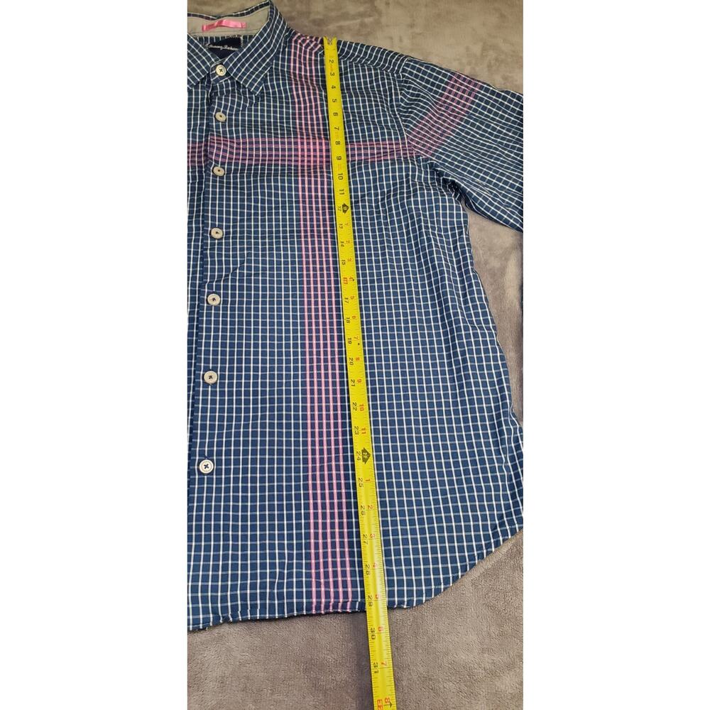 Tommy Bahama Shirt Mens Size XL Blue Check Cotton Button Up Long Sleeve C8 - Picture 2 of 9